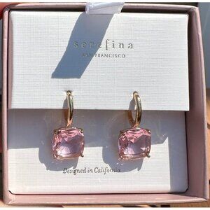 NIB Lovely Summer Pink and Gold Dangle Earrings by Serefina